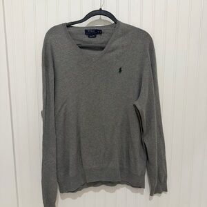 Polo Ralph Lauren Men's V-Neck Sweater in Gray